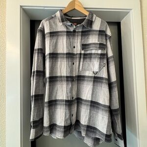 Nordstrom Bass Outdoor Men’s Grey Flannel Plaid Button Down Shirt NWT L
